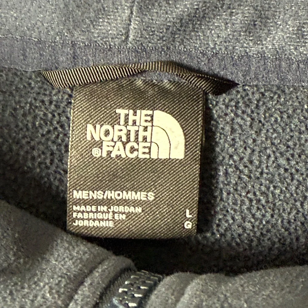 The North Face Jacket Large Navy Blue Windwall Full Zip Fleece Lined Outdoor Men